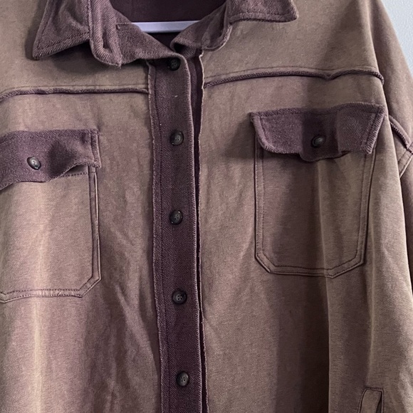 POL Button Front Closure Jacket/ Shacket Brown NWOT X Large - Picture 8 of 8